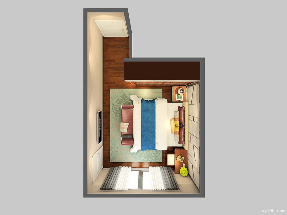 卧室装修效果图 21㎡到顶的掩门衣柜实用_维意定制家具商城